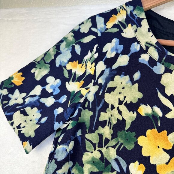 Slate & Willow Womens Blue Floral Throw Shift Dress S Short Feminine Fairycore - Picture 11 of 16